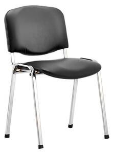 Pack Of 4 Summit Vinyl ISO Conference Chairs With Chrome Frame, Black