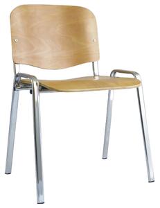 Pack Of 4 Summit Beech ISO Conference Chairs With Chrome Frame