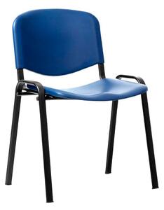 Pack Of 4 Summit Poly ISO Conference Chairs With Black Frame, Blue