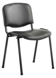 Pack Of 4 Summit Vinyl ISO Conference Chairs With Black Frame, Black
