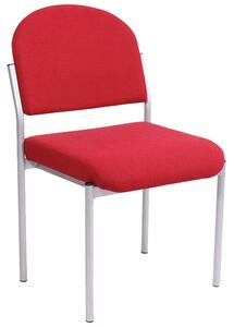 Lippi Conference Side Chair With Optional Writing Tablet, Silver/Red