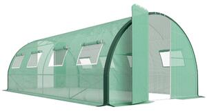 Outsunny Greenhouse and Polytunnels, Galvanised Steel Upgraded Structure Walk-in Polytunnel Greenhouse, 6 x 3m, Allows Sunlight, Green Aosom UK