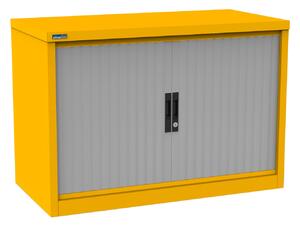 Silverline Kontrax Side Tambour Door Cupboards 100cm Wide, 100wx51dx69h (cm), Sunshine Yellow/Artic White