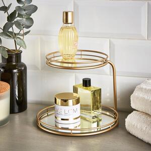 Modern Luxe 2 Tier Mirrored Storage Tray