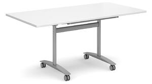 All White Rectangular Flip Top Table, 140wx80dx73h (cm)