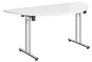 Adson Semi Circular Folding Table, White