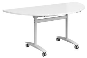 Holbrook Semi Circular Flip Top Table, White