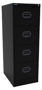 Silverline Kontrax 4 Drawer Filing Cabinet, Black