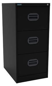 Silverline Kontrax 3 Drawer Filing Cabinet, Black