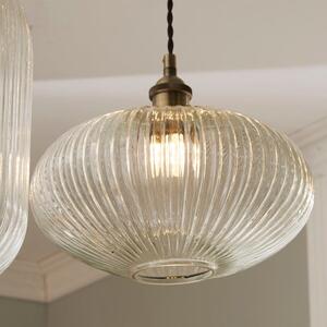 Abigail Oval Ribbed Glass Pendant Light