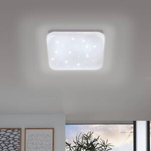 EGLO Frania-S 33cm LED Square Crystal Effect Flush Wall and Ceiling Light