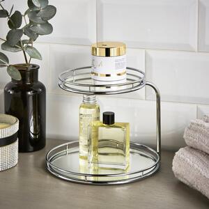 Modern Luxe 2 Tier Mirrored Storage Tray