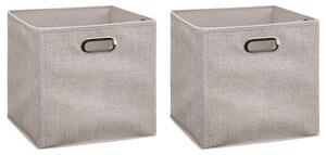 Mix and Modul Set of 2 Linen Effect Cube Storage Boxes