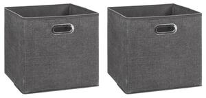 Mix and Modul Set of 2 Linen Effect Cube Storage Boxes