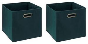 Mix and Modul Set of 2 Linen Effect Cube Storage Boxes