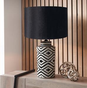 Chirala Tall Ikat Ceramic and Velvet Table Lamp