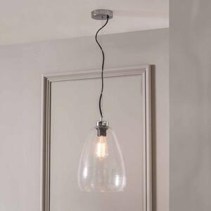 Beja Organic Shape Tall Clear Bubble Glass Pendant Light