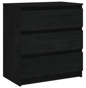 Bedside Cabinet Black 60x36x64 cm Solid Pinewood
