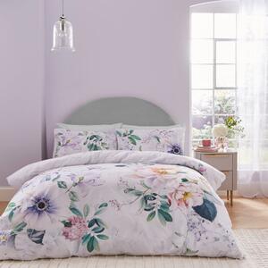 Tansy Floral Cotton Sateen Duvet Cover and Pillowcase Set