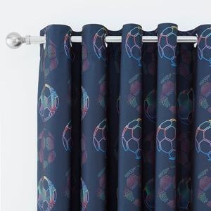 Bright Football Eyelet Blackout Curtains