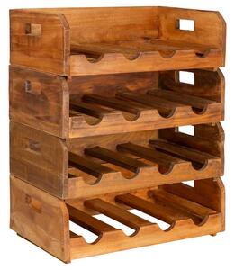 Wine Racks 4 pcs for 16 Bottles Solid Reclaimed Wood