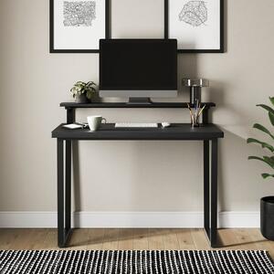 Freddie Black Step Up Shelf Desk