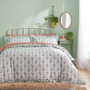 Avalone Frilled Floral Duvet Cover & Pillowcase Set