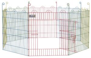 PawHut Pet Playpen Crate, with Eight Panels, Door, for Indoors and Outdoors, 60H x Φ156cm Aosom UK