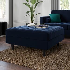 Zoe Square Velvet Footstool with Storage