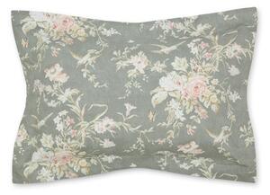 Annella Grey Floral Cotton Oxford Pillowcase