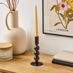 3 Ball Glass Candlestick Holder