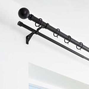 Ashton Double Layer Extendable Metal Curtain Pole with Rings