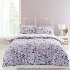 Catherine Lansfield Isadora Floral Lilac Duvet Cover and Pillowcase Set