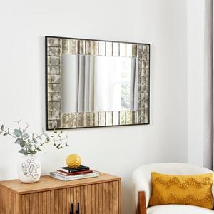 Antique Printed Edge Rectangle Overmantel Wall Mirror