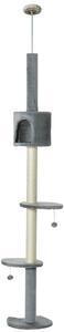 PawHut Multi-Level Cat Tree, Kitten Activity Tower, Condo, Indoor Play House with Scratching Post, Hanging Balls, Light Grey Aosom UK