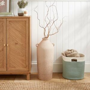 Tall Stone Bottle Vase with Handles