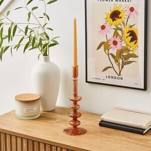 Fluted Glass Candlestick Holder