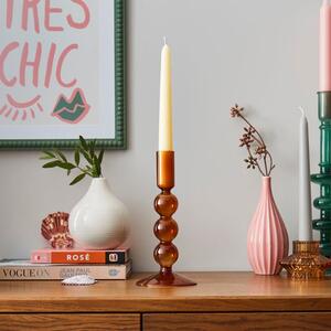 3 Ball Glass Candlestick Holder