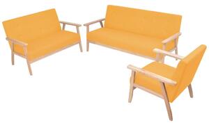 274919 Sofa Set 3 Pieces Fabric Yellow (244657+244658+244659)