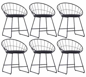276236 Dining Chairs with Faux Leather Seats 6 pcs Black Steel (3x247274)