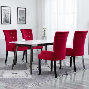 276921 Dining Chair with Armrests 4 pcs Red Velvet (4x248465)