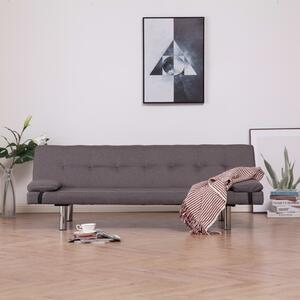 282192 Sofa Bed with Two Pillows Taupe Polyester