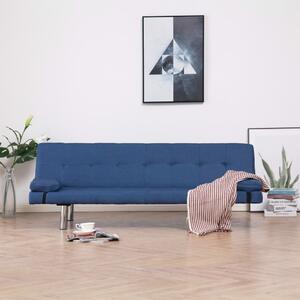 282187 Sofa Bed with Two Pillows Blue Polyester