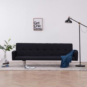 282223 Sofa Bed with Armrest Black Polyester