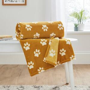 Printed Paw Print Throw Blanket