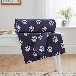 Printed Paw Print Throw Blanket