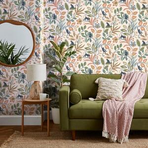 Monkey Walk Ochre Wallpaper