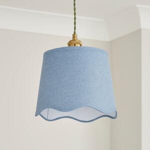 Scalloped Edge Linen Lamp Shade