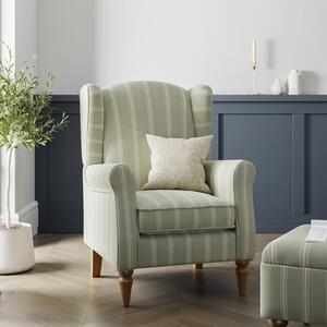 Oswald Pinstripe Wingback Armchair