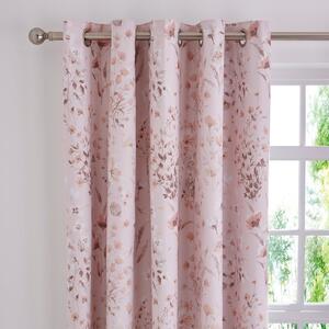 Watercoloured Floral Blackout Eyelet Curtains